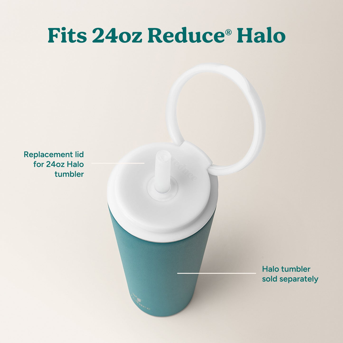 Halo Medium Lid & Straw Set