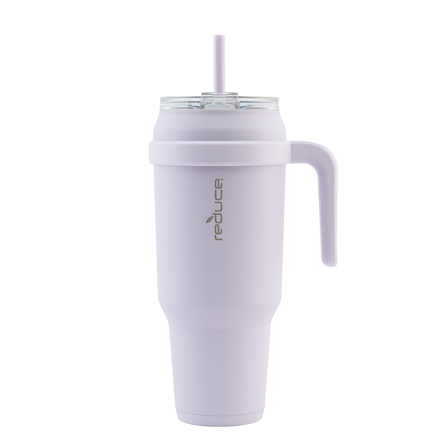 Car Tumbler Cup Tumbler with Handle 40oz Leak Resistant Lid Sealed Stainless Steel Cup Water Bottle for Water Hot and Cold Light Grey, Size