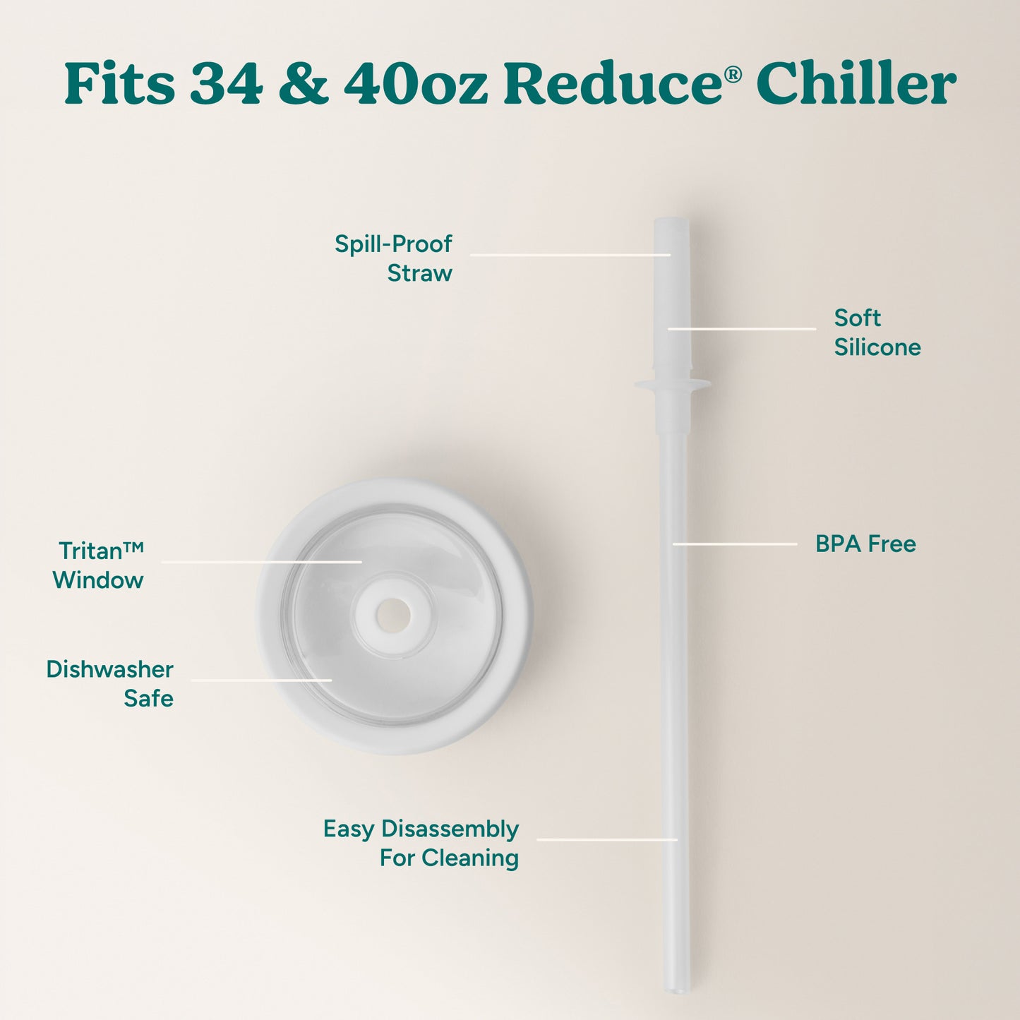 Chiller Large Lid & Straw Set