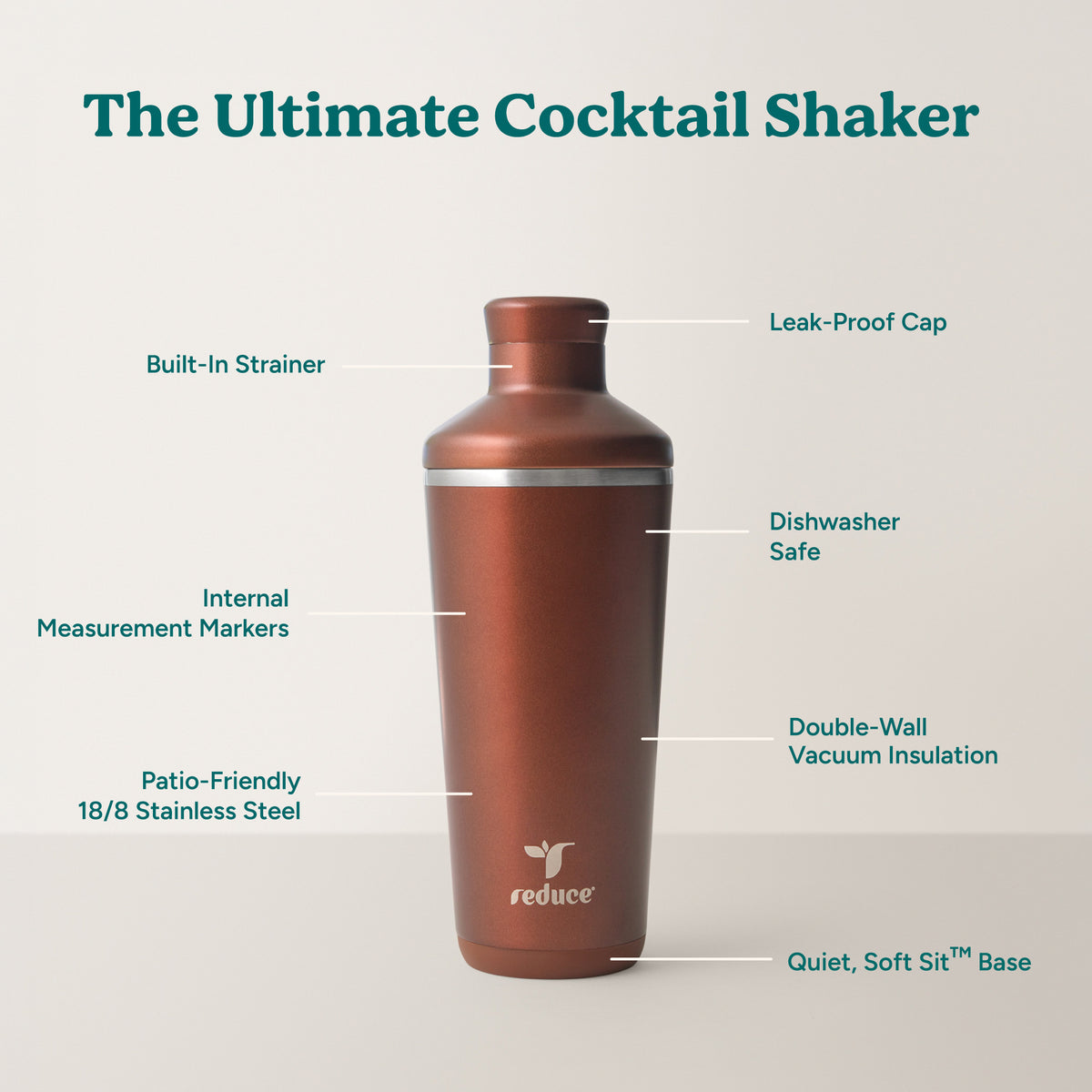 Cocktail Shaker 20 oz - Reduce Everyday