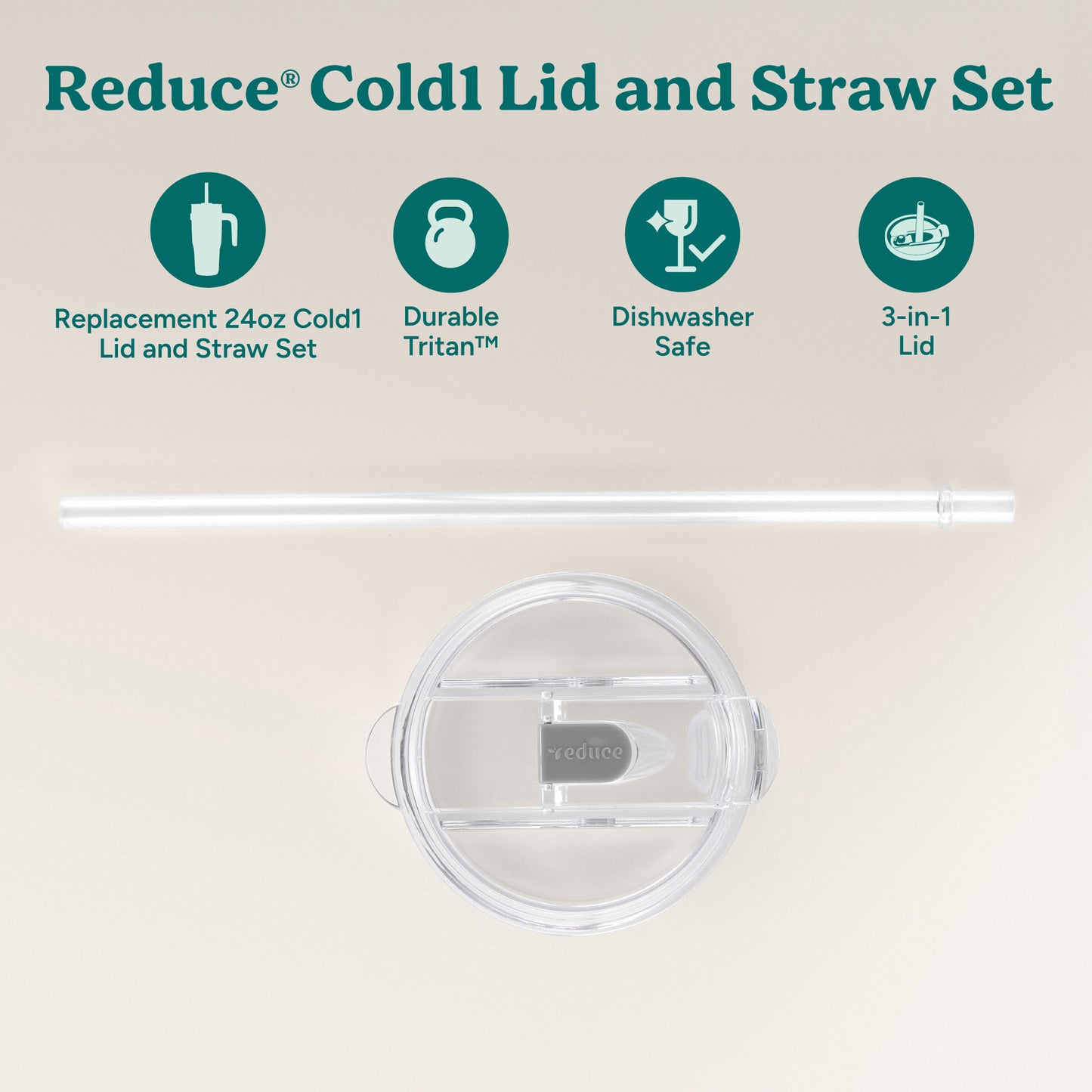 Cold1 Lid & Straw - Medium