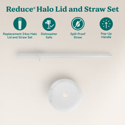 Halo Medium Lid & Straw Set