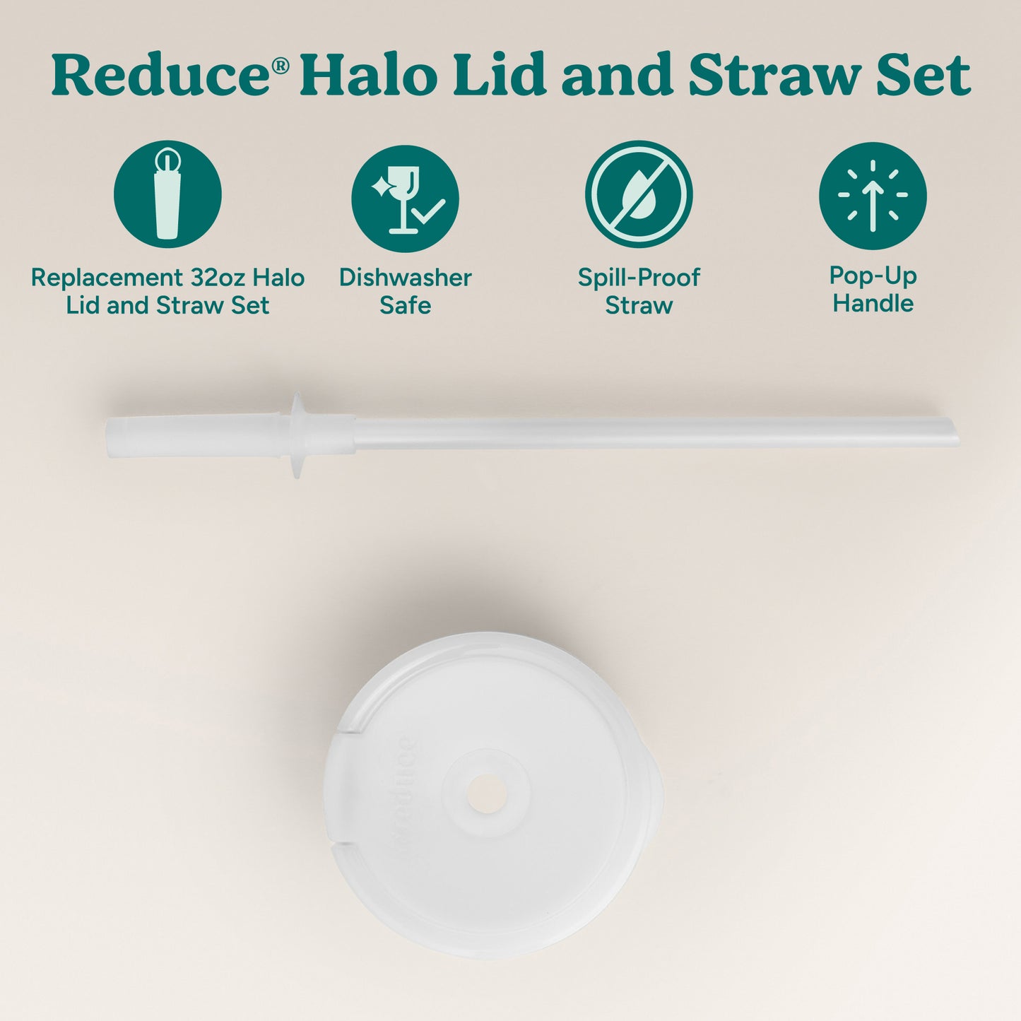 Halo Large Lid & Straw Set