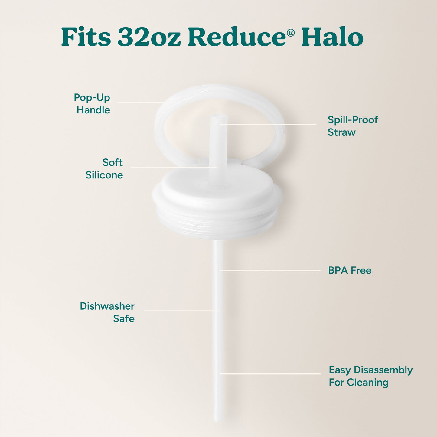 Halo Large Lid & Straw Set