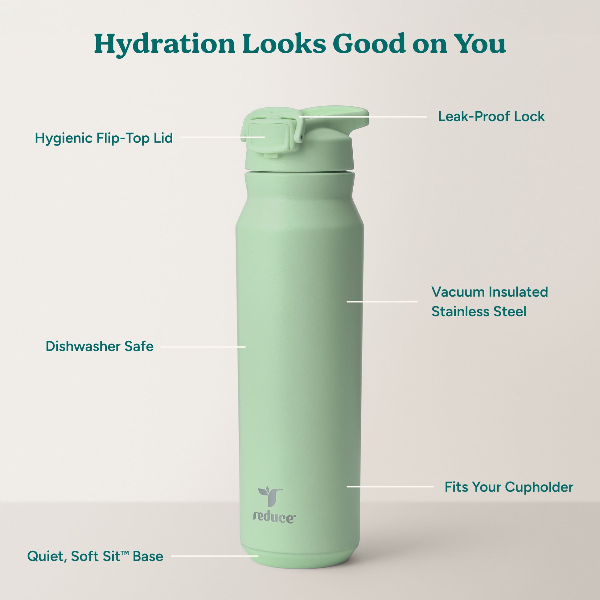 Hydrate Pro 32oz Stainless Steel Water Bottle - Reduce Everyday