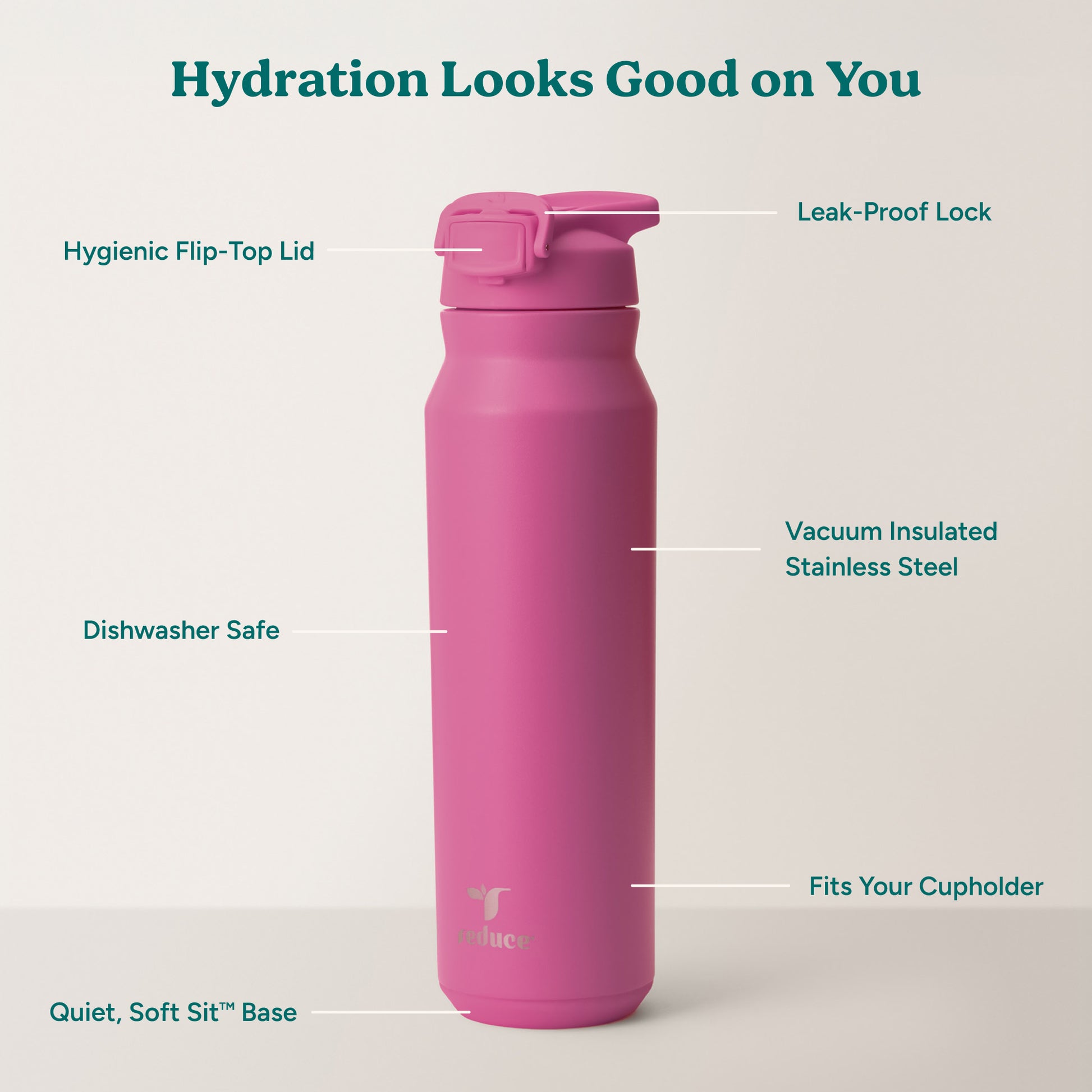 Hydrate Pro 32oz Stainless Steel Water Bottle - Reduce Everyday