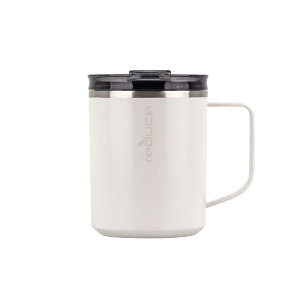 14oz Coffee Mug With Sliding Lid - White