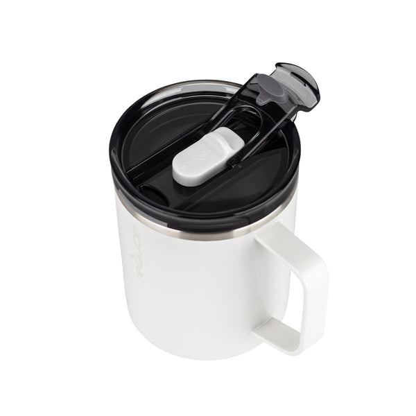 Reusable Coffee Cup with Lid and Handle - Stainless Steel