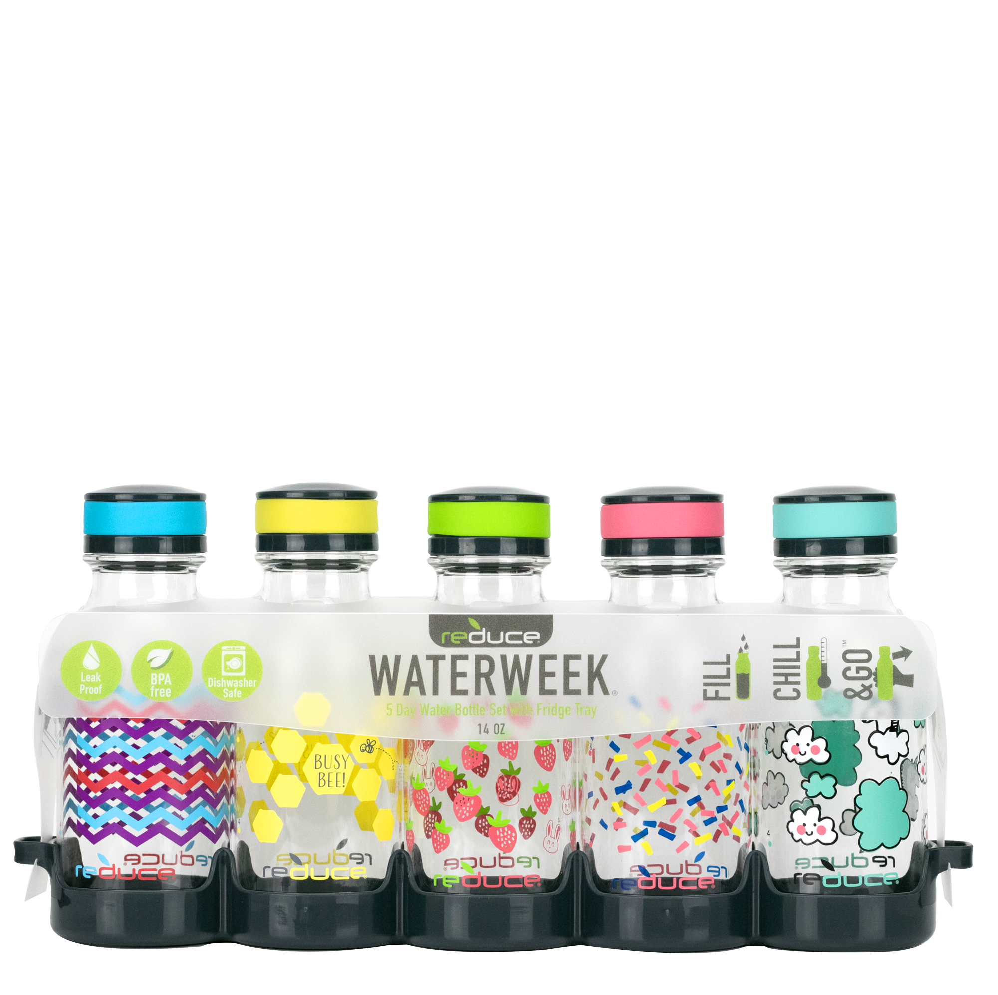 Kids Water Bottle Set: Berry - Waterweek 14 Oz. Set